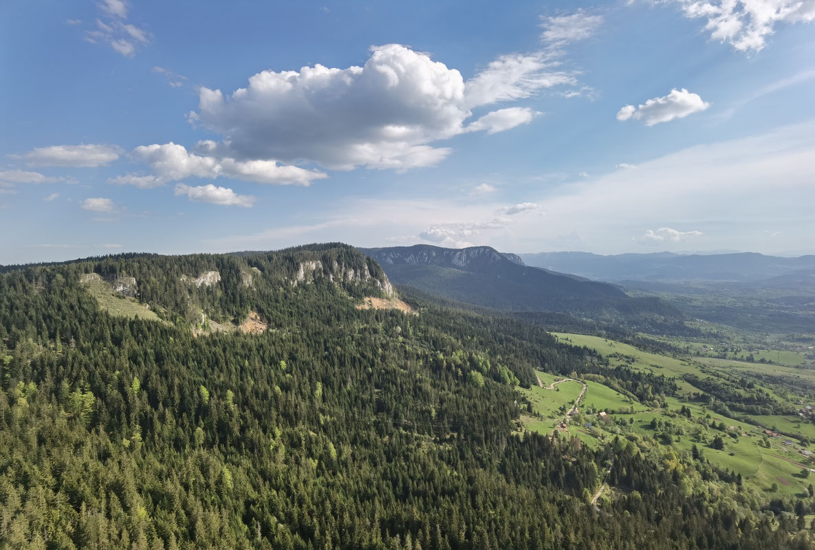 Pogled prema najvišem vrhu Romanije, V. Lupoglavu (1 652 m n.v.), u drugom planu